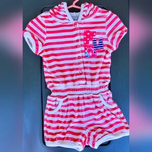 Tag Red and White Striped Kids One Piece